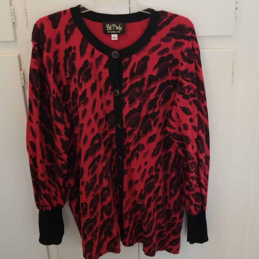 Bob Mackie vintage animal print holiday sweater